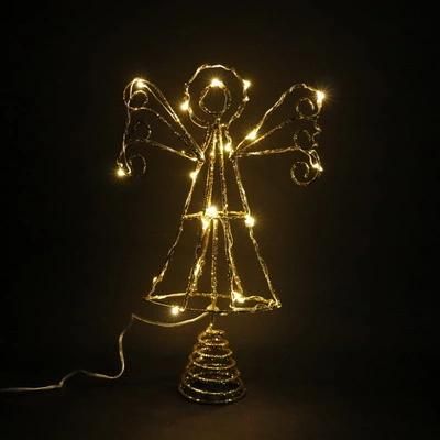 Cheap Price Best Choice 20*6*25cm+T20L; Red Iron Material Tree Top Star with Light