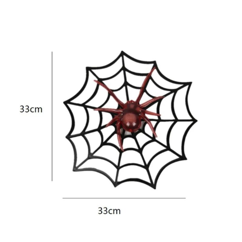 LED Lighted Spider Web Flashing Spider Halloween Prop Decoration