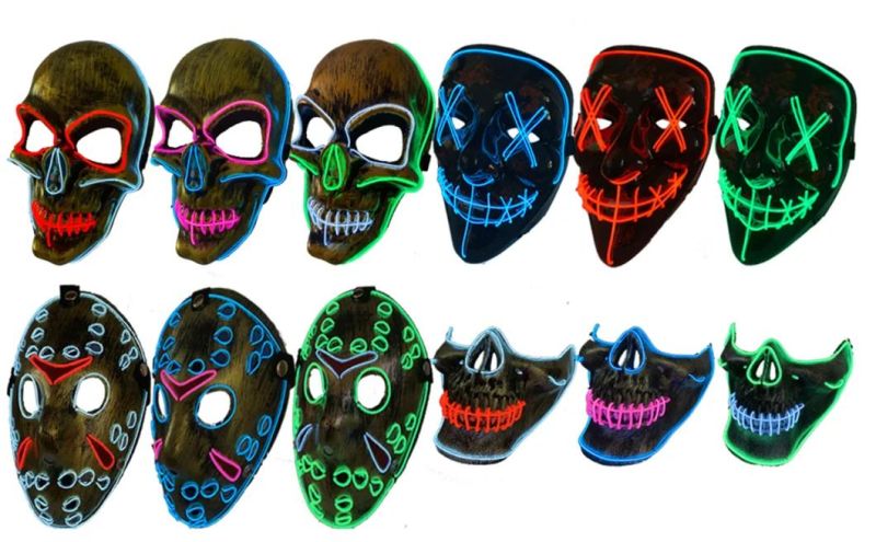 Halloween Scary LED Pumpkin Mask EL Light up for Party