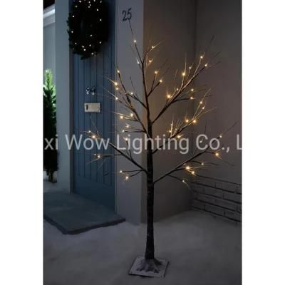 LED Twig Christmas Tree with Snow Effect Decoration- Brown/Warm White Christmas-Gifts-Craftsartificial Christmas Trees