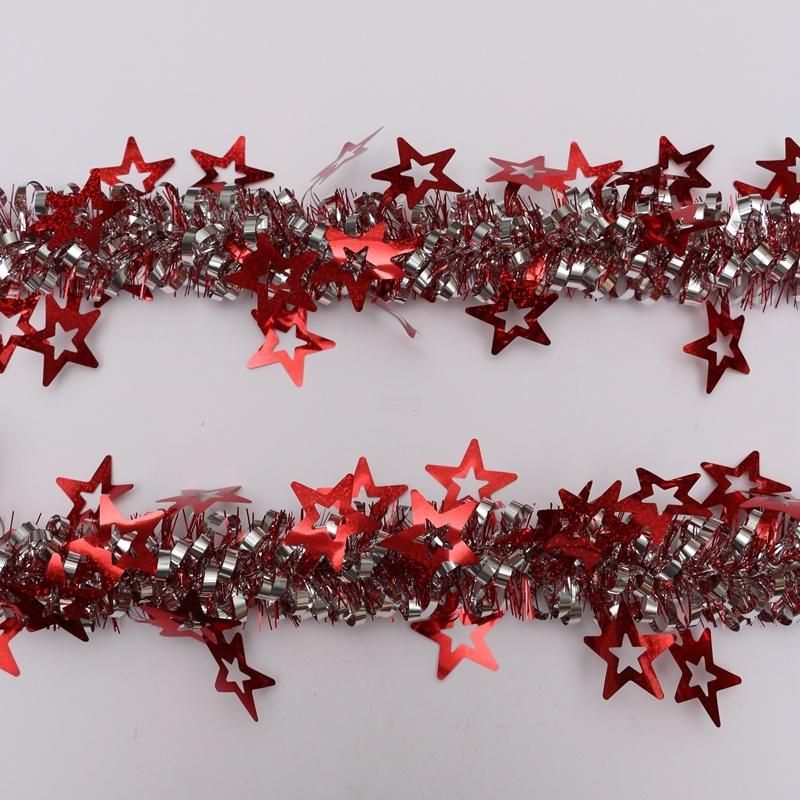 Big Size 6cm+14cm *2m*6ply Shiny Christmas Pet Tinsel