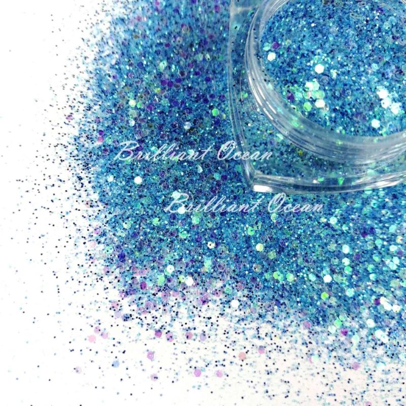 Mixed Colors and Sizes Glitter Powder for Nail and Handicraft