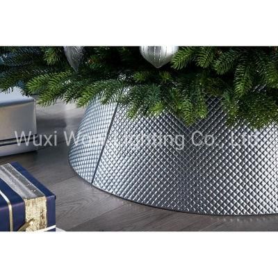 Large Quilted Metal Tree Collar, 71 Cm - Silver