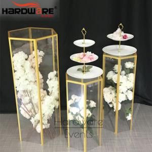Custom Made Clear Acrylic Cylinder Wedding Cake Stand