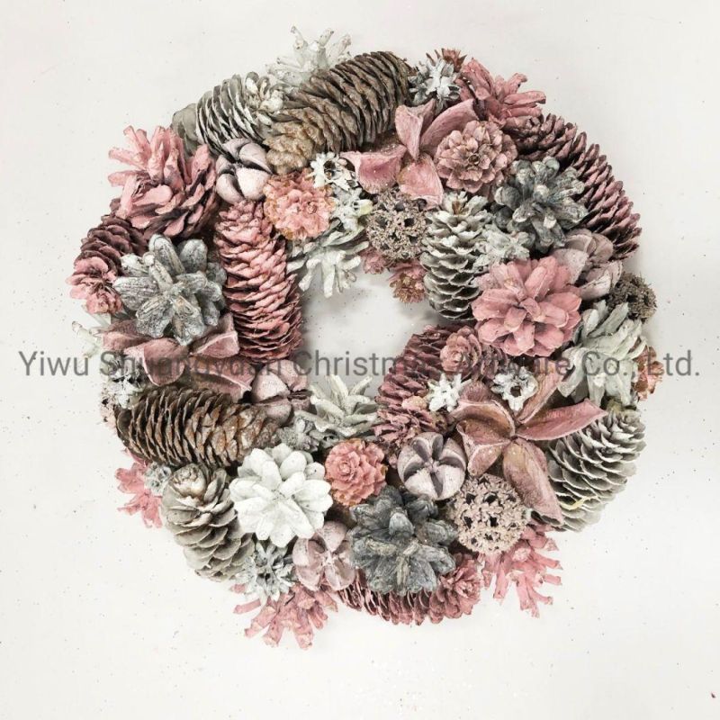 Christmas New Design Rose Wreath for Holiday Wedding Party Decoration Supplies Hook Ornament Craft Gifts
