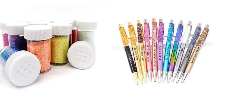 Colorful Red Blue Green Yellow Laser Glitter Powder Customized Package for Stationary