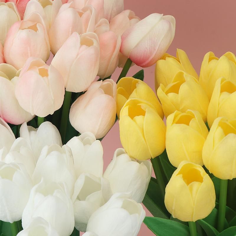 Simulation Flower Feel Moisturizing Tulip Ornaments Home Bouquet Wedding Decoration Flowers