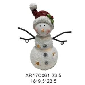 Resin Craft Polyresin Christmas Craft Snowman with LED Light