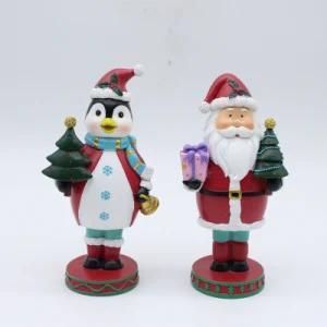 Resin Santa Kids Penguin Holding Christmas Tree Factory Direct Sale Gifts