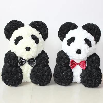 2021 Wholesale Custom Foam Rose Teddy Bear Panda Gift for Valentine&prime;s Day