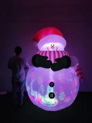 8FT Christmas Inflatable Snowman Build-in Roating Light Indoor Outdoor Decoration