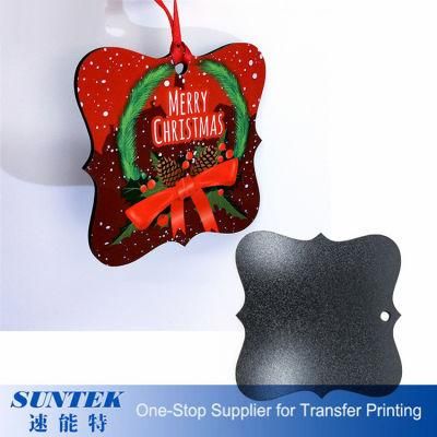 Square Christmas Ornament Supplier Sublimation Wooden Christmas Ornament Heat Press Xmas Decoration