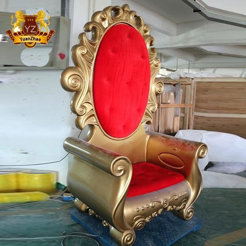 Large Christmas Holiday Decoration Fiberglass Santa Chair Christmas Santa Throne for Sitting