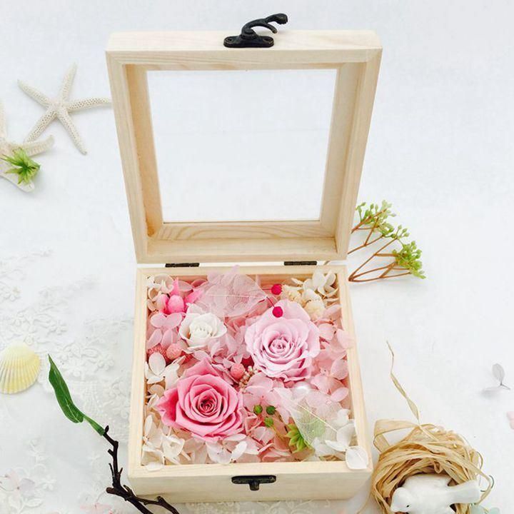 High Quality Wedding Flowers Preserved Roses Flower Gift Wood Box