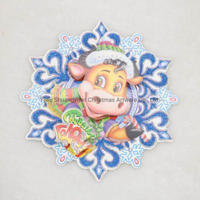 New Year Colorful Removable Paper Card Christmas Wall Sticker