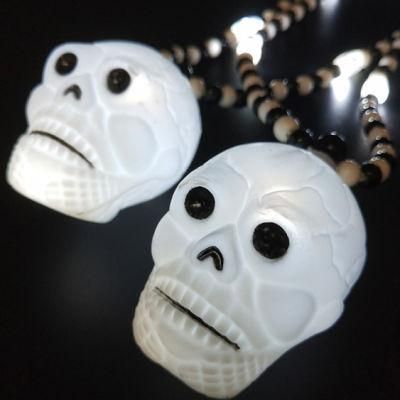 Multicolor LED Skull Necklace with Beads