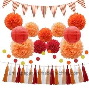 Umiss Paper Paper Lanterns Triangle Flag Bunting for Birthday Wedding Decoration Kit