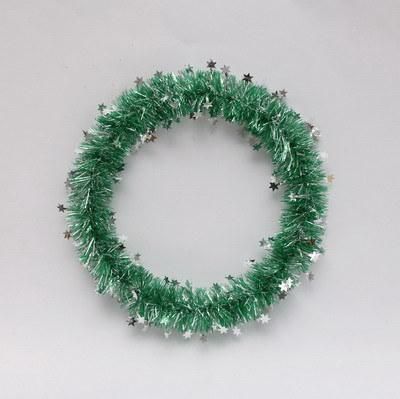 Cheap Price 14cm+3cm *2m*6ply Matte Christmas Pet Tinsel with Leaves Ornaments