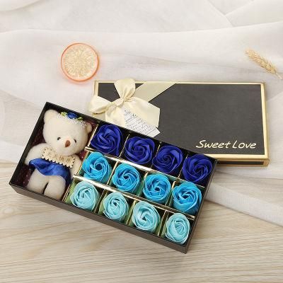 Wholesale Soap Flower Artificial Roses with Box Soap Roses 18 PCS in a Box 9 Colours