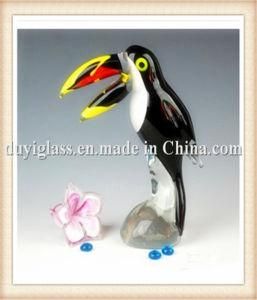 Animal Black Bird Glass Craft for Decoration