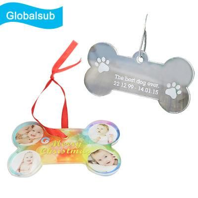 Blank Acrylic Christmas Dog-Bone Ornaments for Sublimation