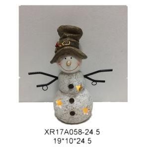 Festival Gift Christmas LED Light Snowman Polyresin Craft