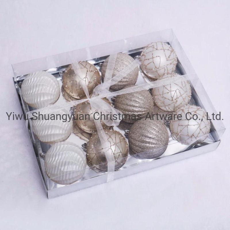 High Quality Plastic Christmas Balls Christmas Pattern Ball Christmas Painted Ball