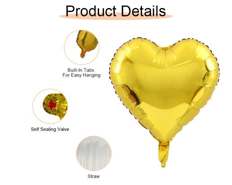 Inflatable Wedding Party Heart Shape Aluminium Foil Balloon