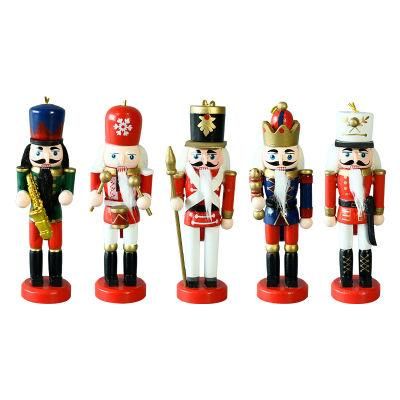 5PCS Nutcracker Ornaments Wooden Nutcracker Figures Christmas Decorations for Xmas Tree