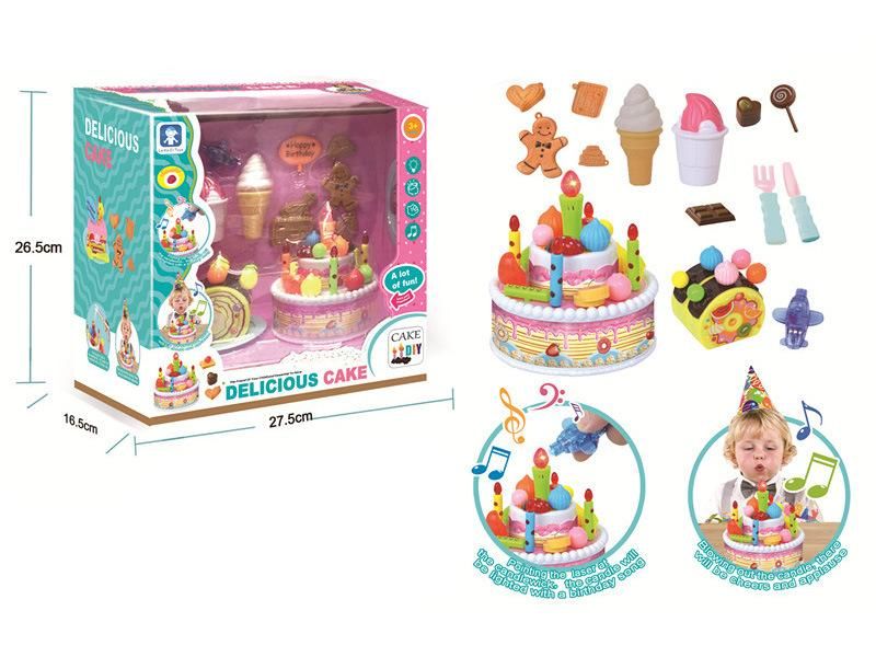 Latest Pretend Play Kitchen Set Toy Emulational DIY Cake Set