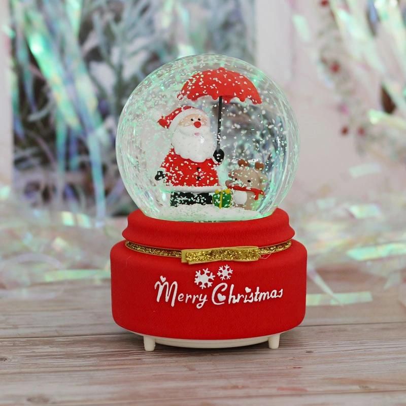 Popular Christmas Crystal Ball Music Box for Promotion