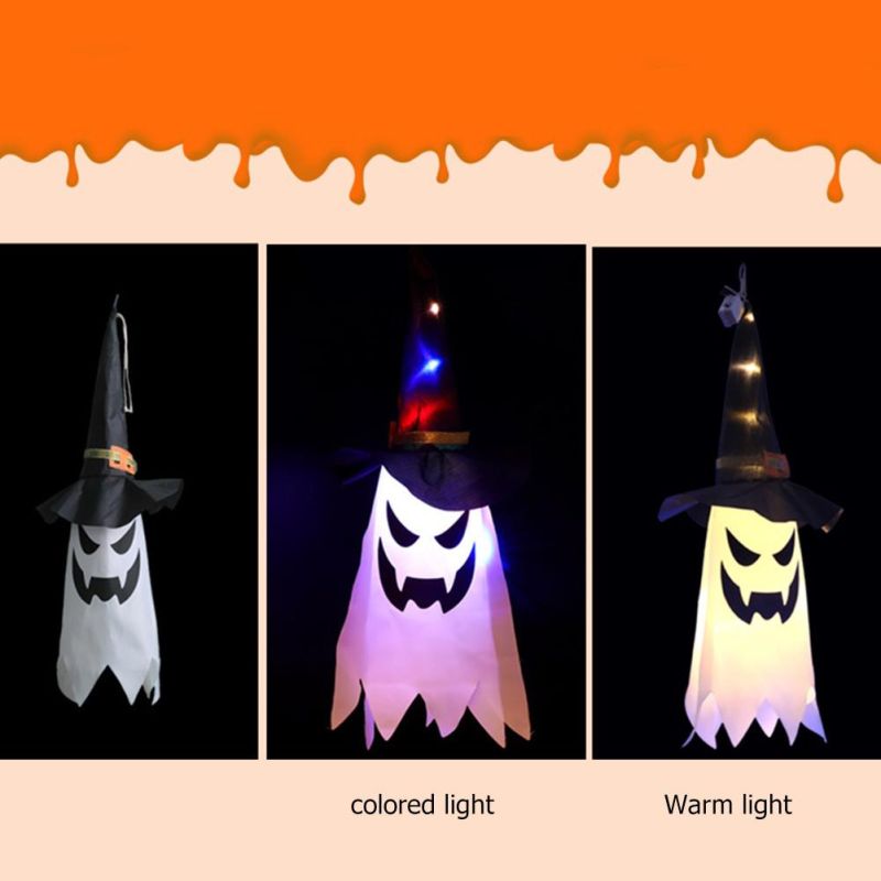 Halloween Decoration Gypsophila Ghost Wizard Ghost Hat LED Flashing Light