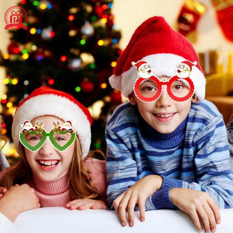 Novelty Christmas Party Gift Decoration Glitter Christmas Plastic Party Glasses for Kids