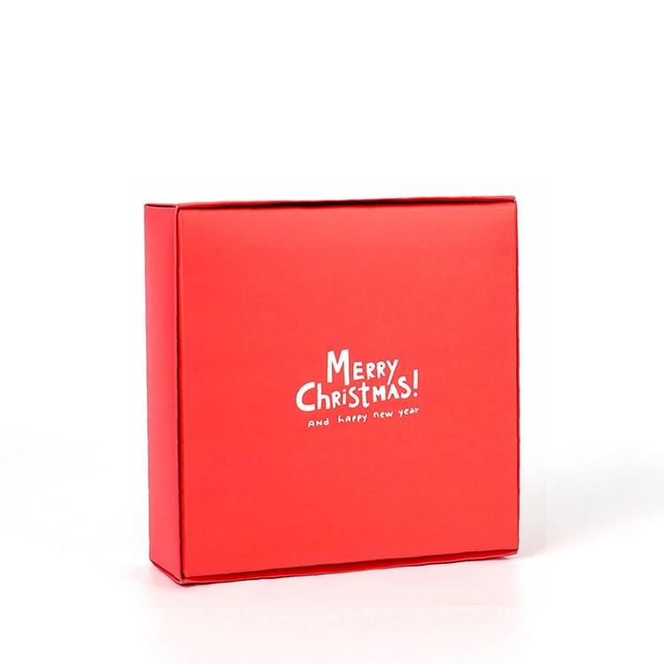 Gift Box OEM Custom Logo Printed Red Color Christmas Paper Gift Packaging Box