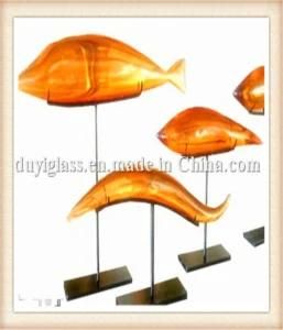 Brown Fish Glass Craft for Decoration