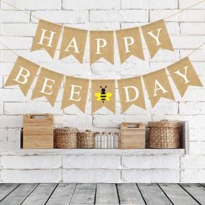 Hardworking Bee Theme Baby Birthday Party Decorations Mabula Flag