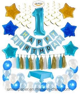 Umiss Paper Banner 1st Birthday Boy Decorations Kit Party Suppliers