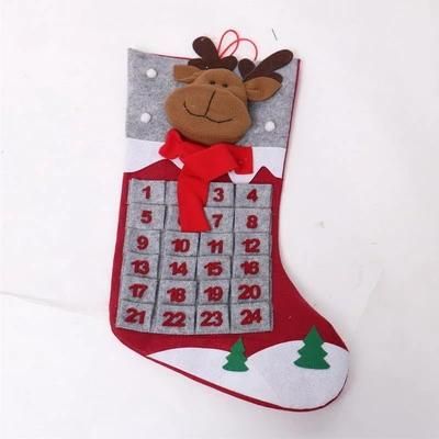 Wholesale Red Color Felt Material Chrsitams Theme Wall Hangin Calindar