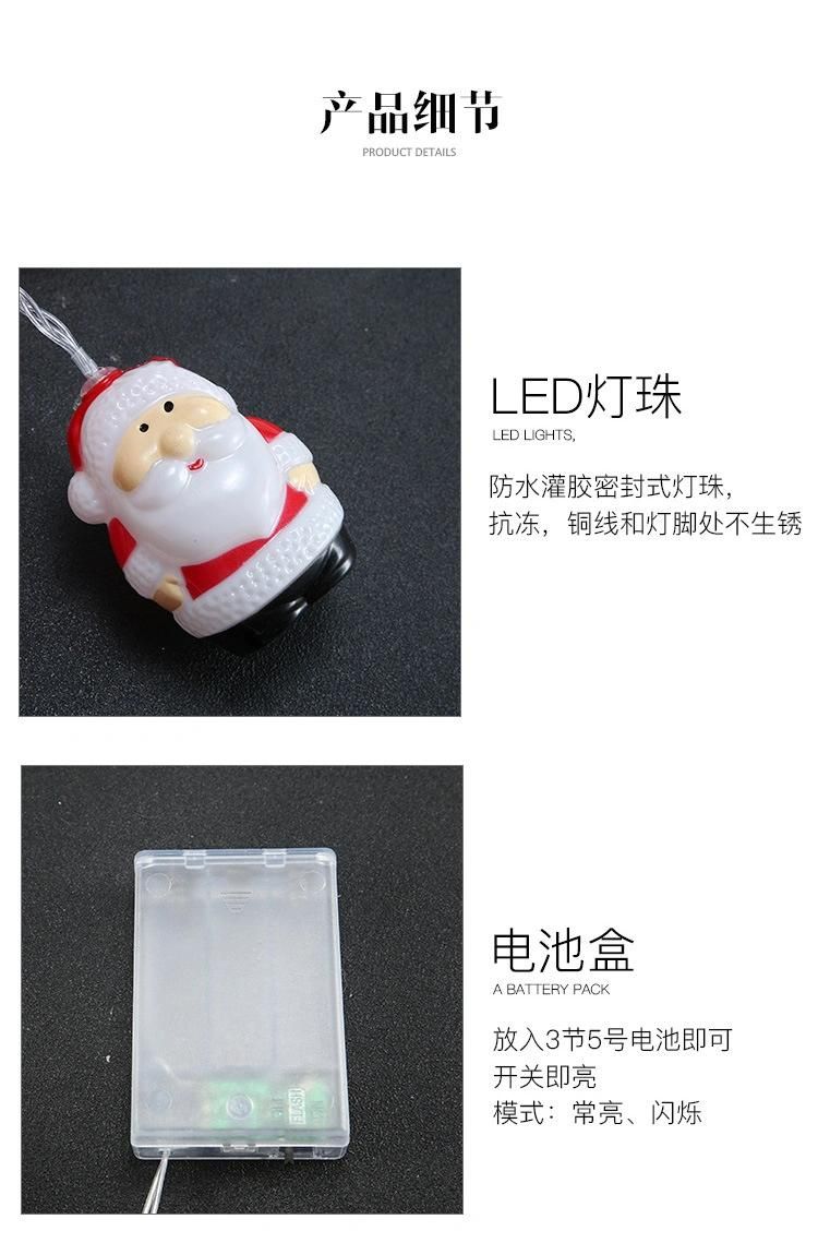 Garland Merry Christmas Decor for Home Xmas New Year 2022 Snowman Santa Claus String Light