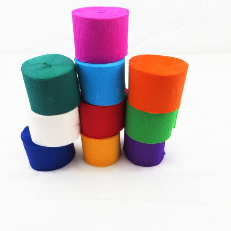 Custom Wholesale Colorful Party Decoration Tissue Wrinkled Crepe Paper Streamer