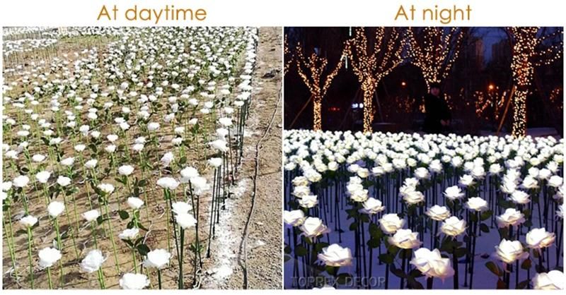 High Quality Festival Lighting Glitter Gift LED Light Artificial Flower