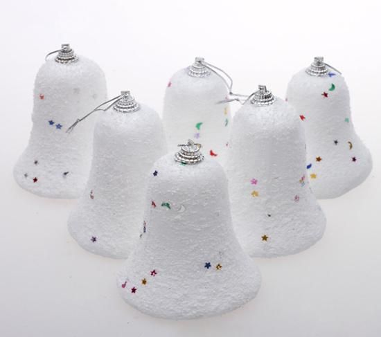 V-028bwhite Christmas Tree Wall Hang Santa Bell