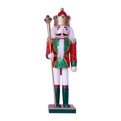 Merry Christmas 12 Inch Traditional Wooden Nutcracker, Holiday Tabletop Decor