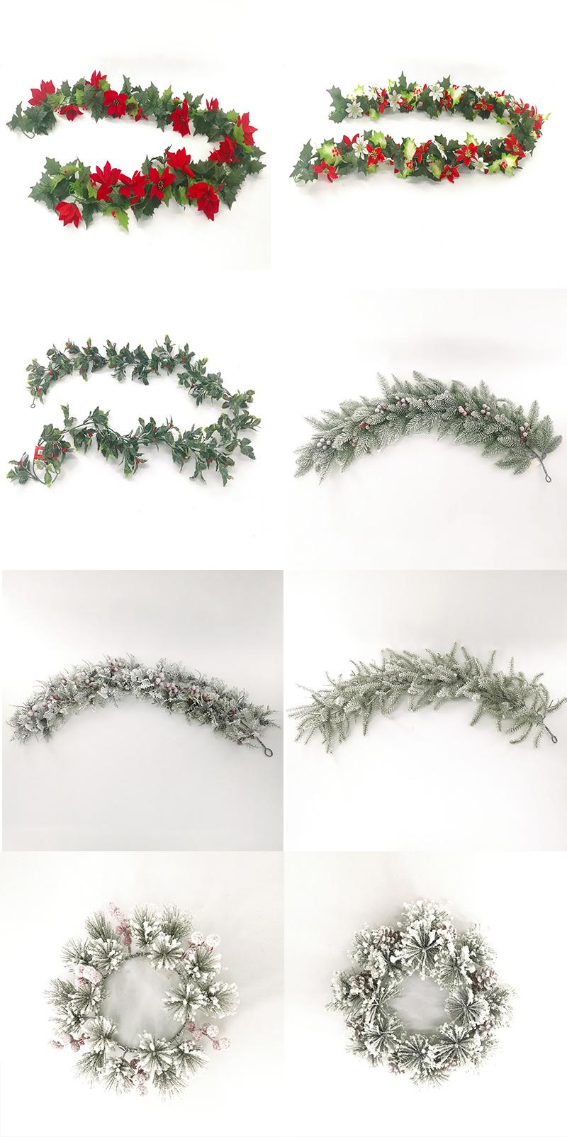 Low Price Promotional PVC Artificial Christmas Wreath/Garland for Christmas