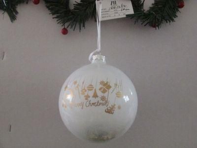 2018 Christmas Glass Ball with Decal on Ball