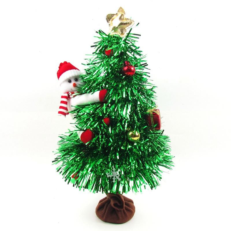 New Design Pet Tinsel Green Tree with Ornaments Decorate