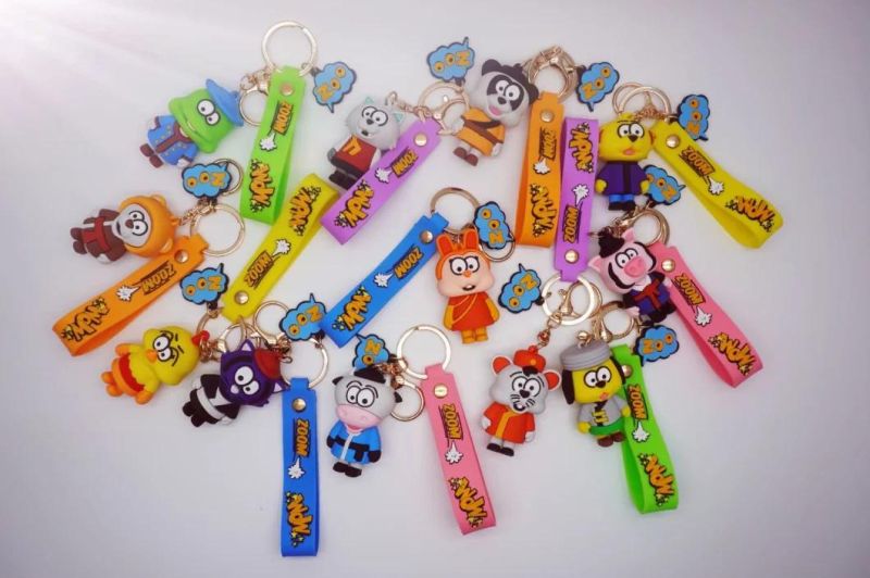 Cute Silicone Animal Cartoon Car Keychain Ring Bag Pendant Gift