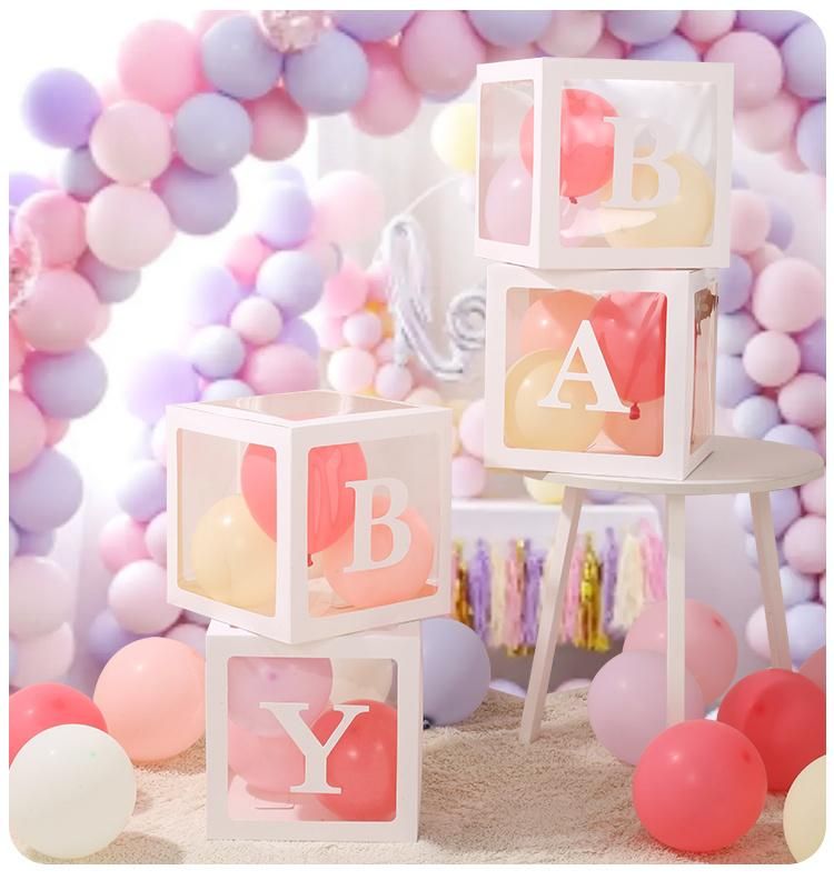 New Design Baby Shower Balloon Box DIY a-Z Letter Box for Surprise Gifts