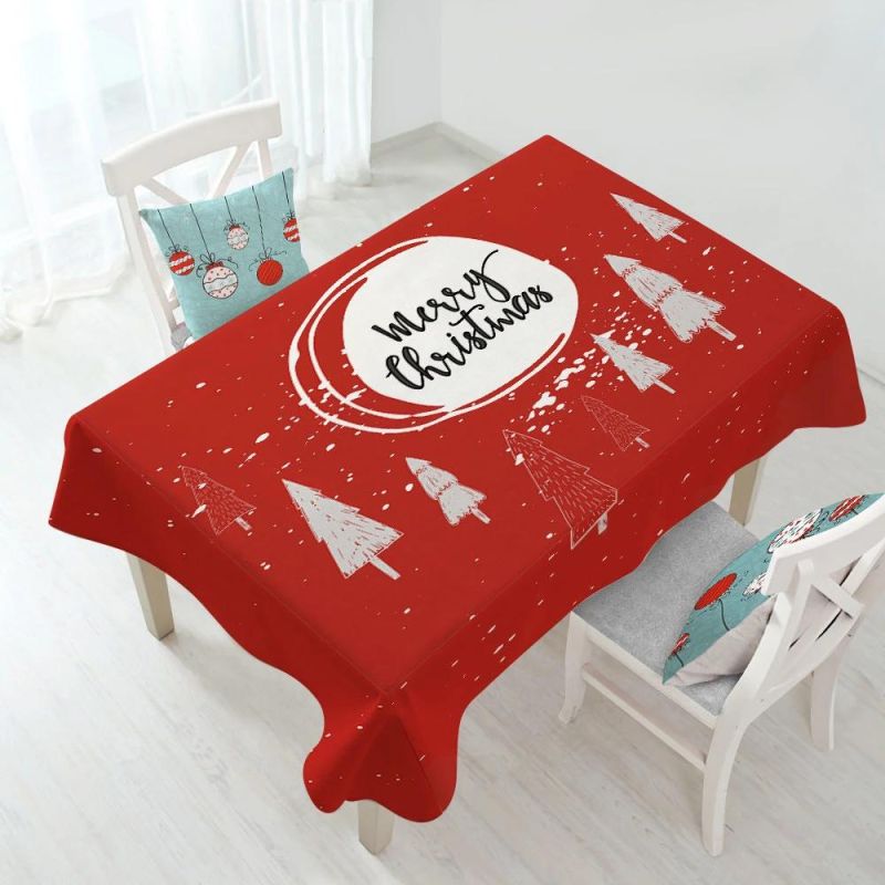 Colorful Custom Export Party Christmas Waterproof Decoration Polyester Tablecloth
