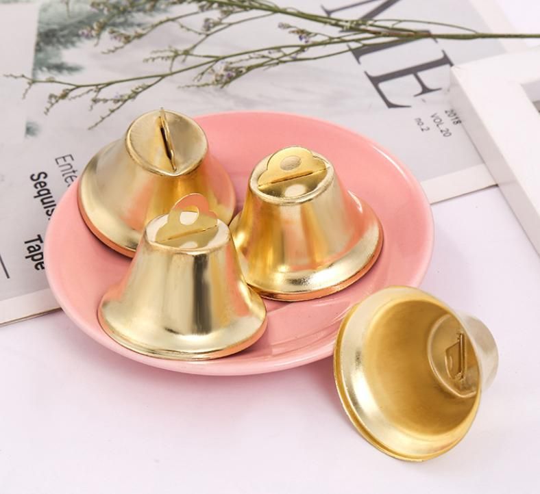 Christmas Decoration Different Size Golden Metal Ring Horn Bells